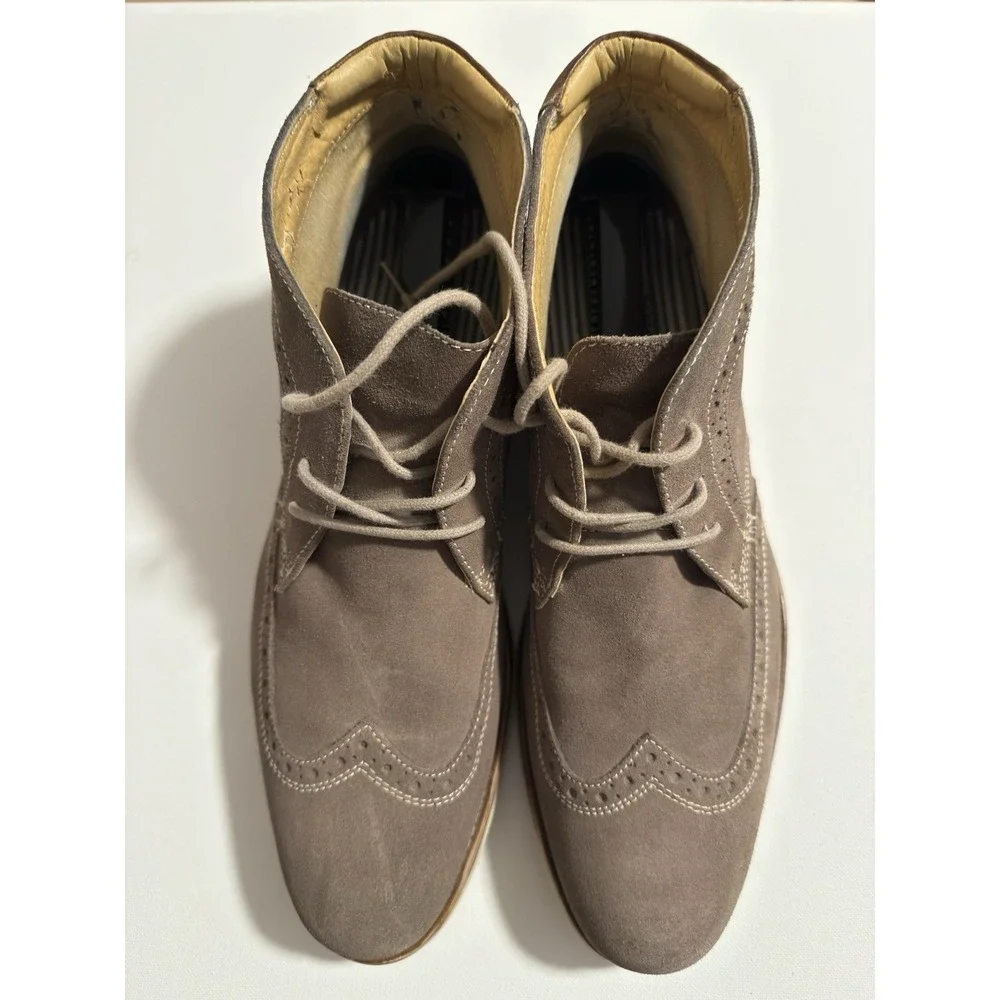 GH Bass Baltimore Mens Grey Leather Wingtip Chukka Boots 12M